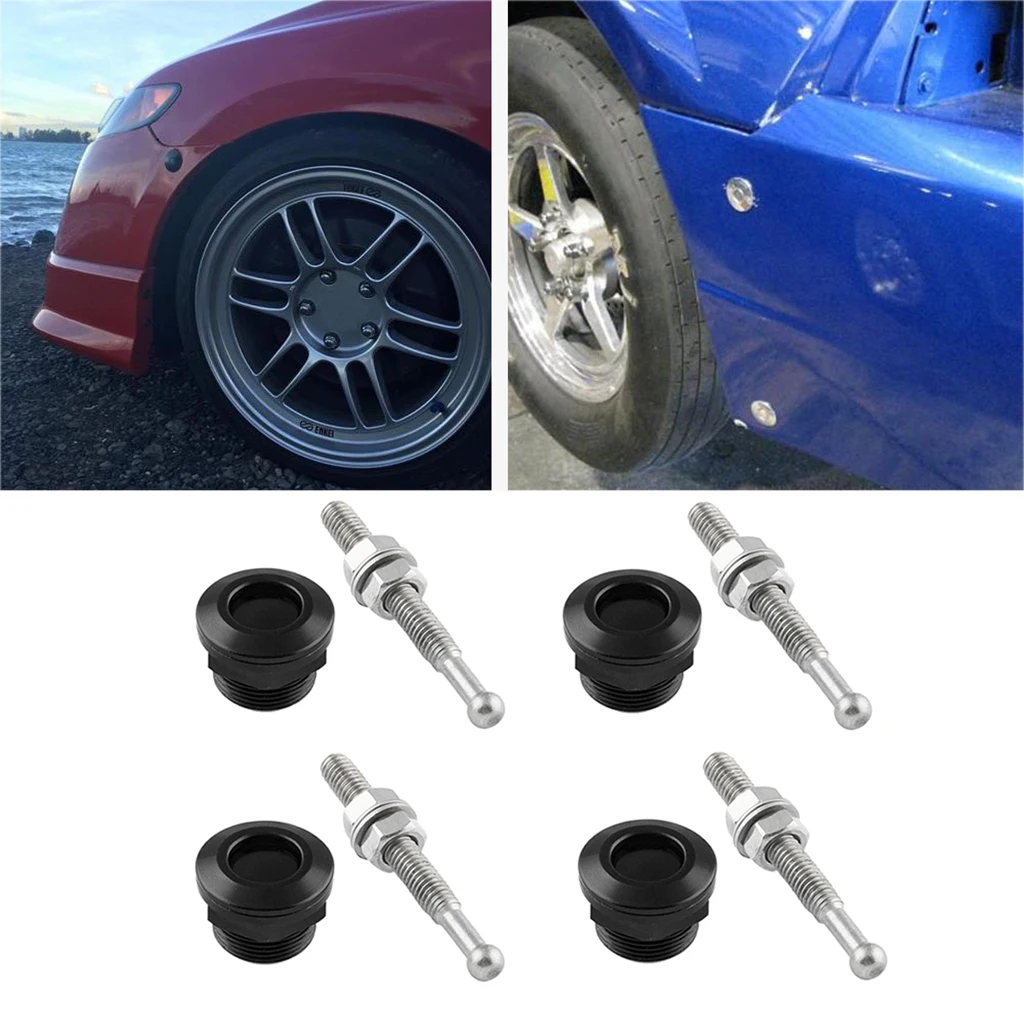 

4PCS Reliable Latch Hood Pins - Universal 7/8 Inch (22mm) Diameter Quick Release Latch Push Button - Black