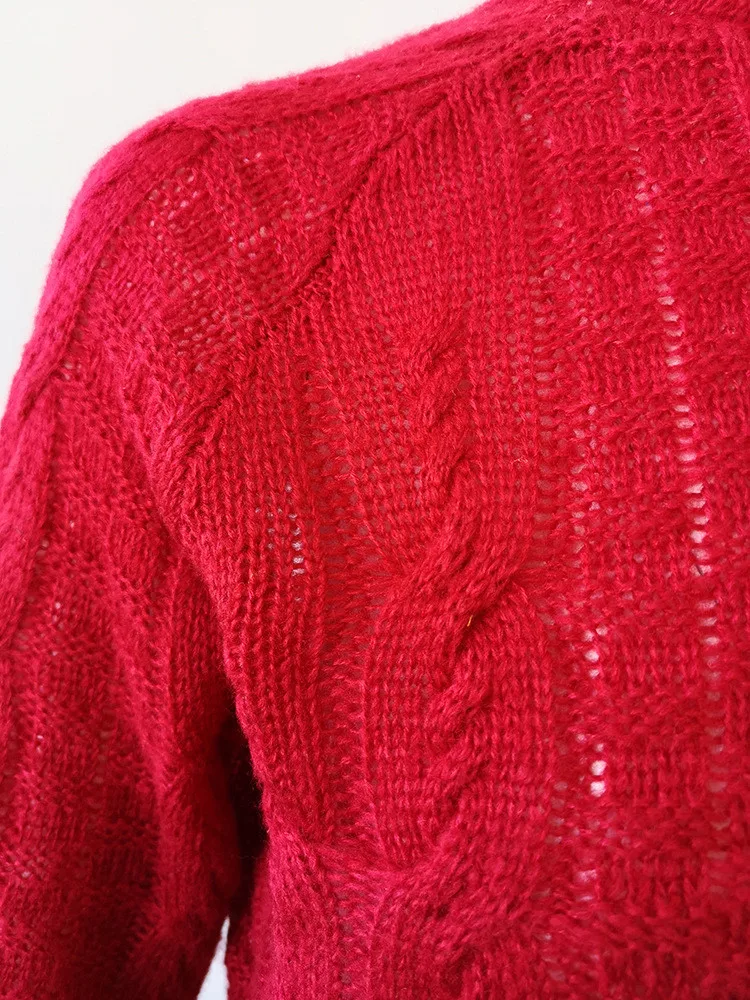 Женский зимний сексуальный пуловер с высоким воротником, повседневный вязаный свитер, женская Трикотажная майка, джемпер, женская одежда