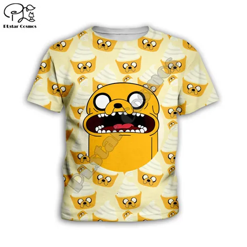 Kids t shirts Толстовки с капюшоном для детей «Время приключений» с изображением собаки Джек футболки с 3d принтом куртка в стиле аниме/повседневные шорты/штаны Крутая толстовка с капюшоном в стиле Харадзюку - Цвет: Kids t shirts