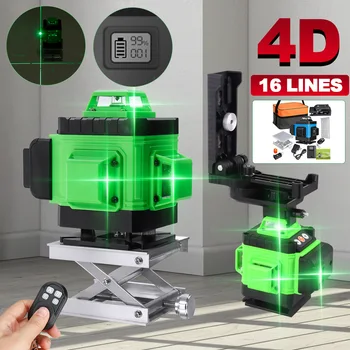 

12/16 Lines 3D/4D Laser Level Green Lines Self-Leveling 360 Horizontal And Vertical Cross Outdoor Powerful Laser Beam