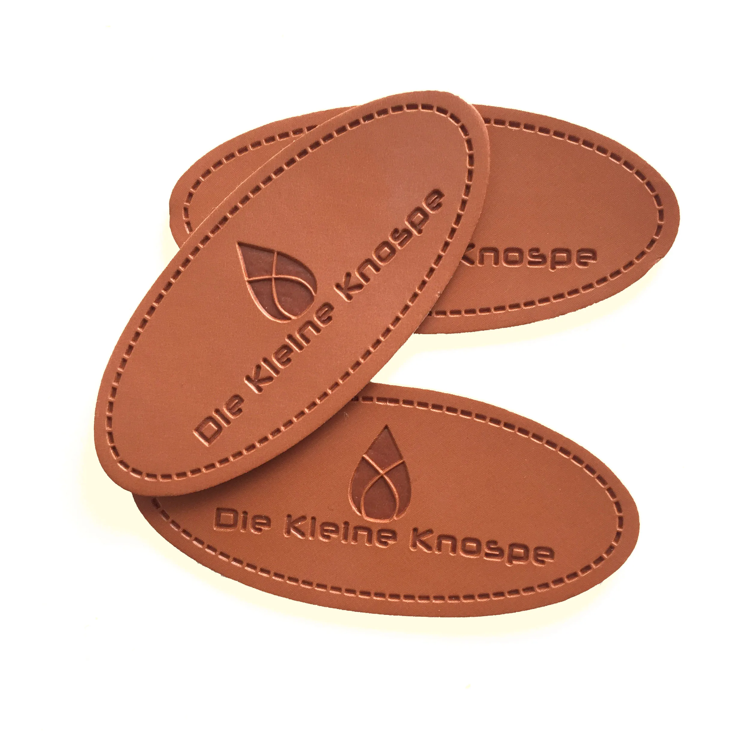 Description Picture 3 of itemCustomize Any Size Sewing On Leather Label Embossed Logo Clothes Patches For Garment