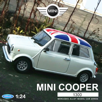 

welly 1:24 Mini Cooper 1300 white car alloy car model simulation car decoration collection gift toy Die casting model boy
