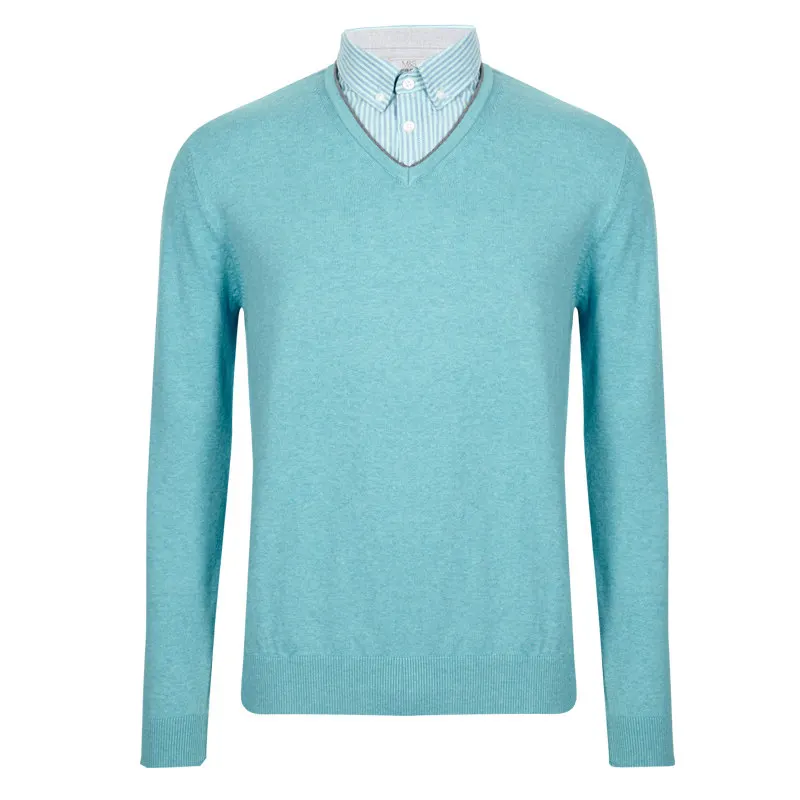 Мужской свитер с воротником, вязаный Модный стильный свитер, пуловер размера плюс,, европейский размер: S-XXL 1144_9765