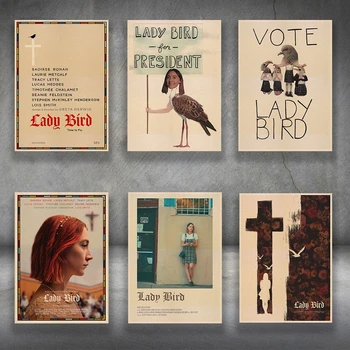 

Art Lady Bird Movie Greta-Gerwig-Film-Saoirse-Rona Movie poster Art Pictures decoration Good Quality Retro Cafe Bar living room