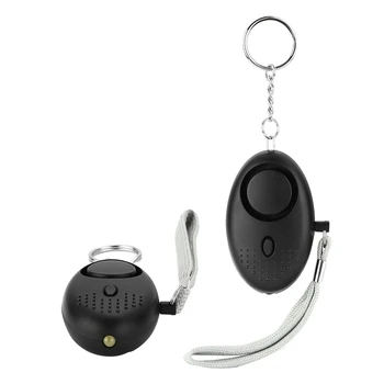 

Emergency Personal Alarm, Security Alarm Key Chain With Led Flashlight - Black