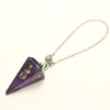 Natural Obsidian Symbol Carving Pyramid Stone Pendulum For Biolocation Reiki Amulet Quartz Crystal Pendulo Divination Tool 5