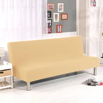

Universal Solid Color Armless Folding Sofa Bed Cover Stretch Protector Elastic Futon Spandex Sofa Bed Cover For Living Room 2020