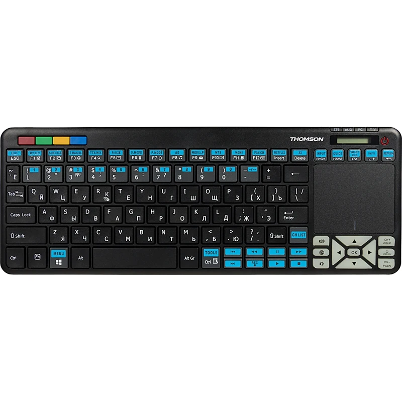 Клавиатура Thomson ROC3506 Samsung черный USB беспроводная slim Multimedia Touch LED|Клавиатуры| |