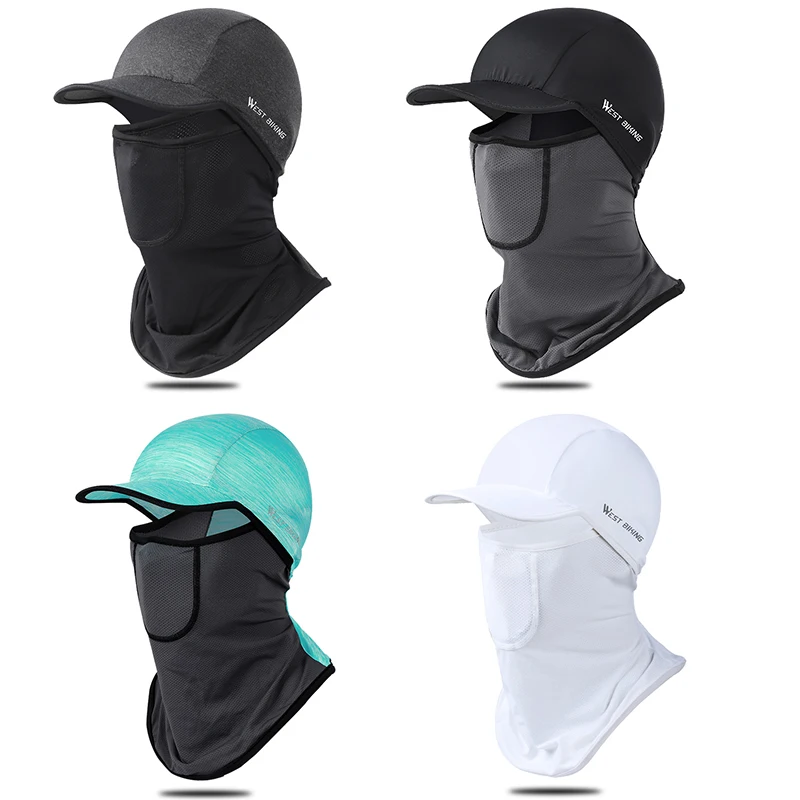West Biking ice Silk tormenta capó outdoor anti-UV plenamente cara Mask casco capuchón