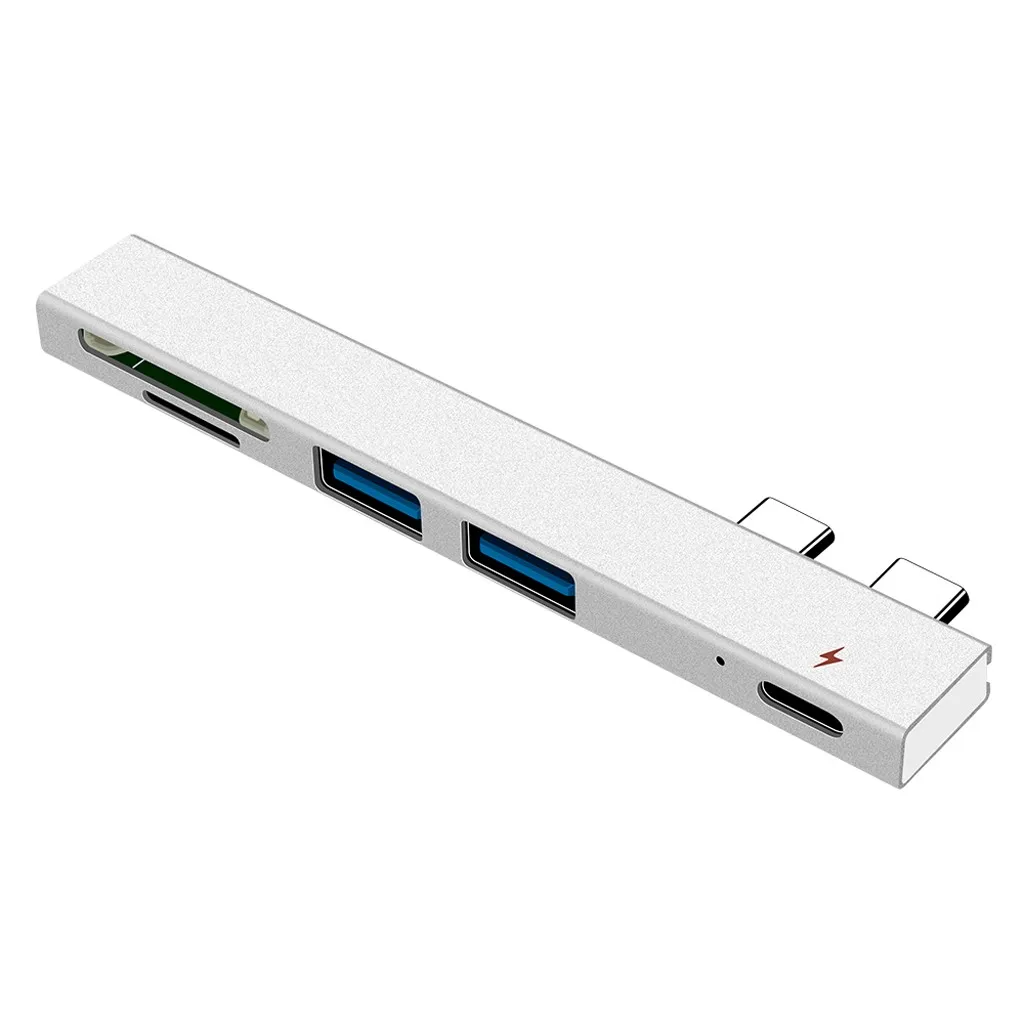 USB C концентратор двойной тип C адаптер док-станция с USB PD зарядное устройство SD/TF слот для ПК адаптер для портативный для ПК ноутбук Тип C концентратор# E30