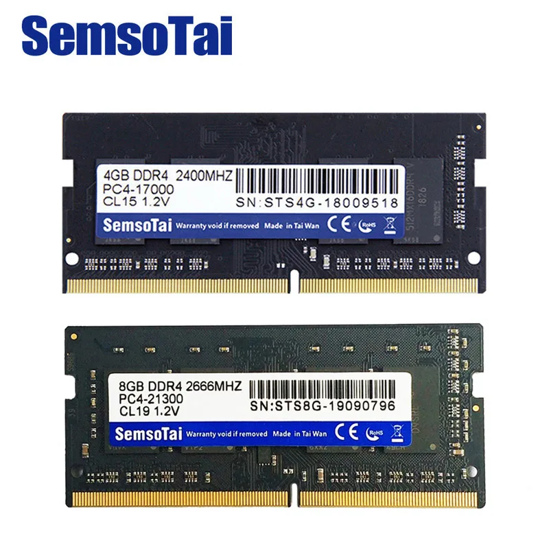 SemsoTai ram ddr4 4gb 8gb 16gb 2400mhz 2666MHz CL = 17 brandwidth PC4-19200 288pin Dimm 1,2 V пожизненная гарантия memoria ram ноутбук