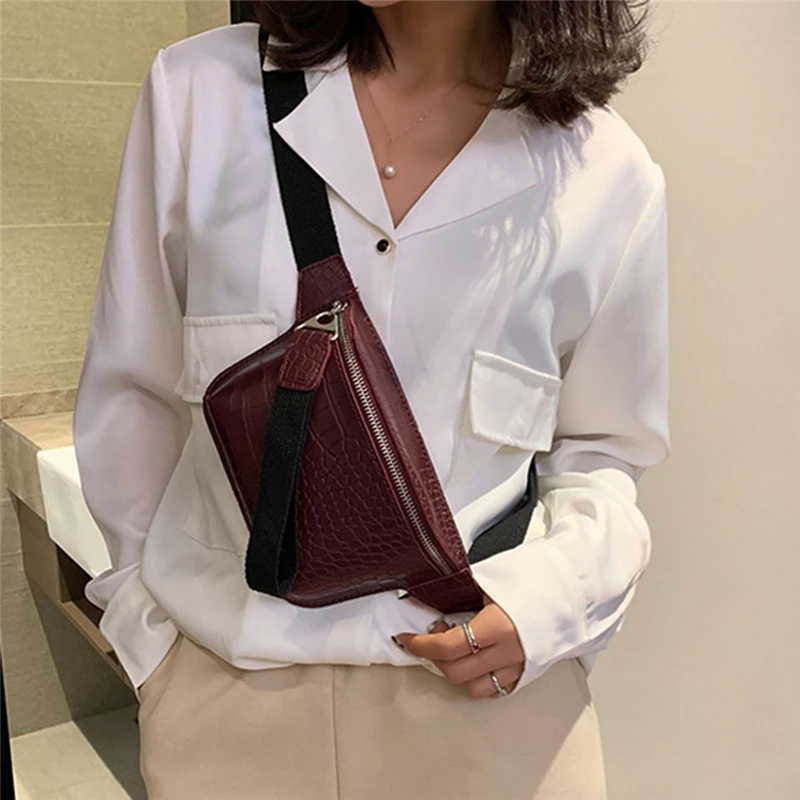 

LKEEP Women bag crocodile multicolor messenger chest bag clutch female Pu leather handbag cross body bag Fashion high quality