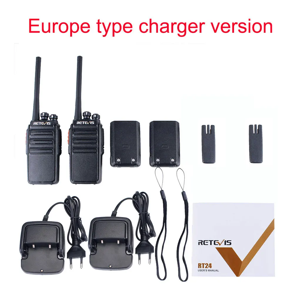 4 шт. Retevis RT24 Walkie Talkie PMR446 UHF 0,5 Вт 16CH лицензий VOX сканирование радиолюбителей КВ трансивер a9123 - Цвет: EU type charger
