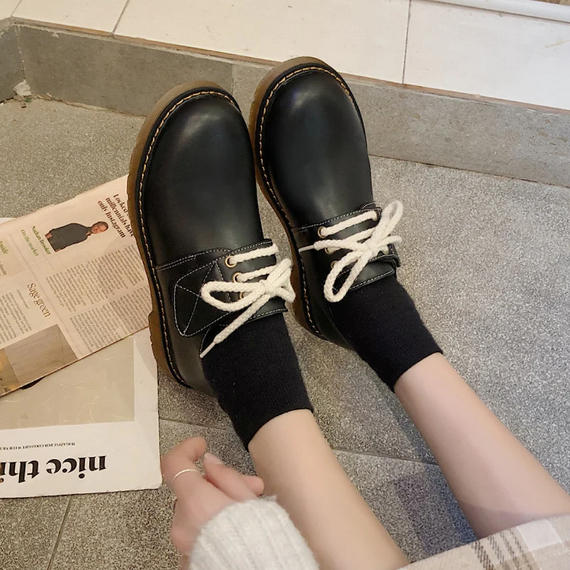 

Retro Woman Shoes Oxfords Women's Modis Female Footwear All-Match Casual Sneaker Round Toe Soft British Style Comfortable