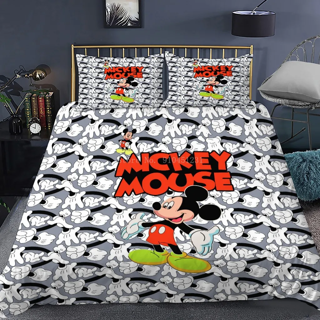 double queen size bedding set duvet quilt cover set disney mickey minnie mouse 1 