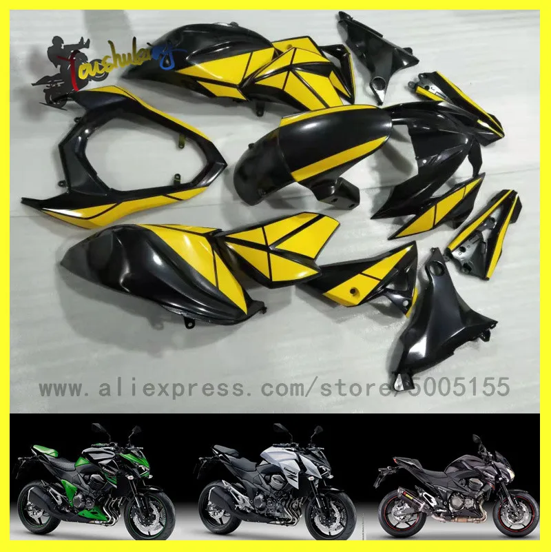 Цвет: желтый Новогодний Мотоцикл Обтекатели для kawasaki z800 2013 Обтекатель Набор инъекций хорошее качество Крышка Сиденья Оранжевый Черный - Цвет: Цвет: желтый
