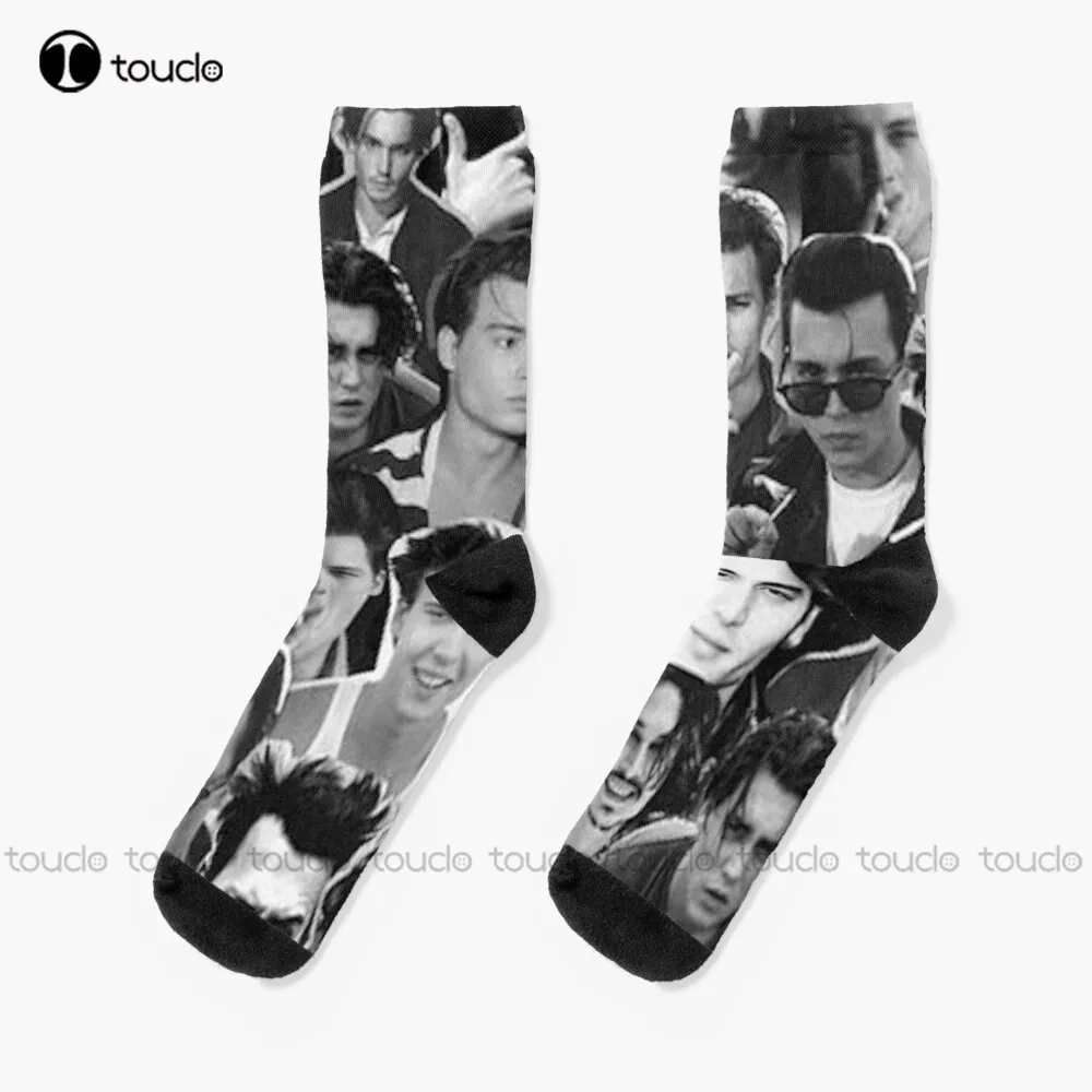 

Young Johnny_Depp Socks Womens Black Socks Christmas Fashion New Year Gift Unisex Adult Teen Youth Socks 360° Digital Print