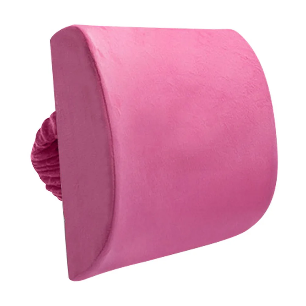 Многоцветная мягкая пена с эффектом памяти, поясничный массажер для спины, поясная подушка, подушка для подушки для сиденья автомобиля, домашний офис, облегчающая боль - Название цвета: Style B-Rose red