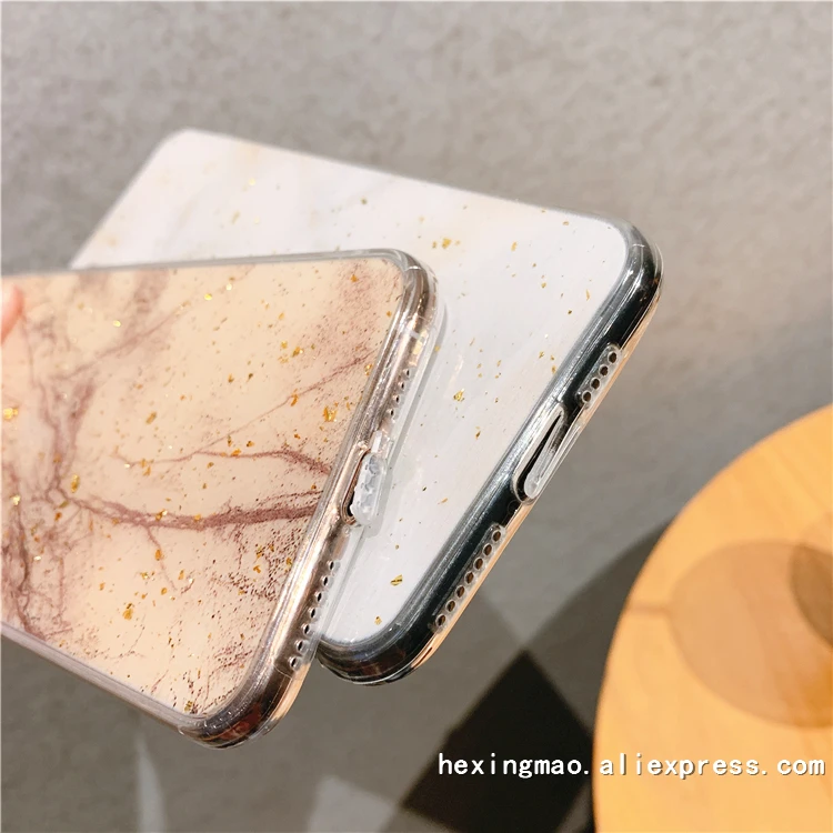 Модный блестящий Мраморный чехол из золотой фольги для iphone 11 11Pro Max 6 6S 7 7 PLus X XS XR задняя крышка блестящий чехол для телефона s