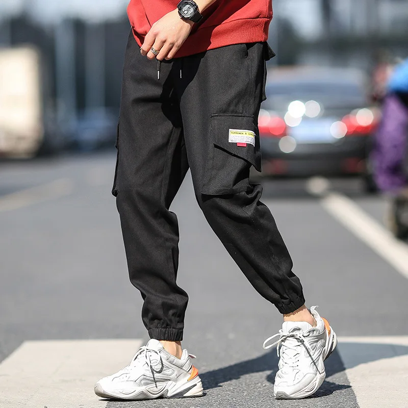 

INS Autumn New Style Men Ankle Banded Pants Popular Brand Europe And America Bib Overall Men's Ninth Pants Skinny