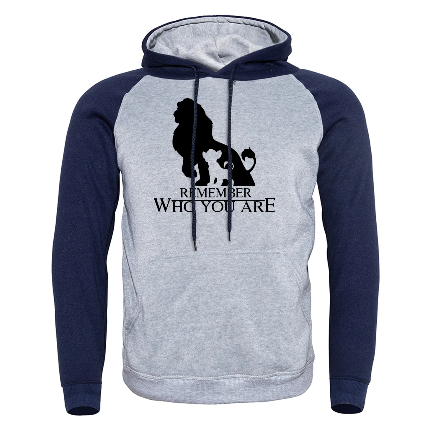 Аниме Simba Король Лев хип-хоп мультфильм толстовка новинка осень зима Harajuku мужские толстовки с рукавом реглан уличная одежда с длинным рукавом - Цвет: dark blue gray5