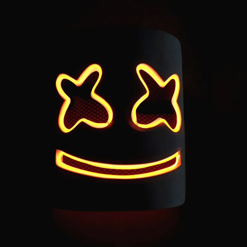 Orange Украшение «сделай сам» DJ EL провода шлем с led подсветкой маска для косплея на Хеллоуин маска полный уход за кожей лица Косплэй опора для Хэллоуина бара маски ночного света - Испускаемый цвет: Orange