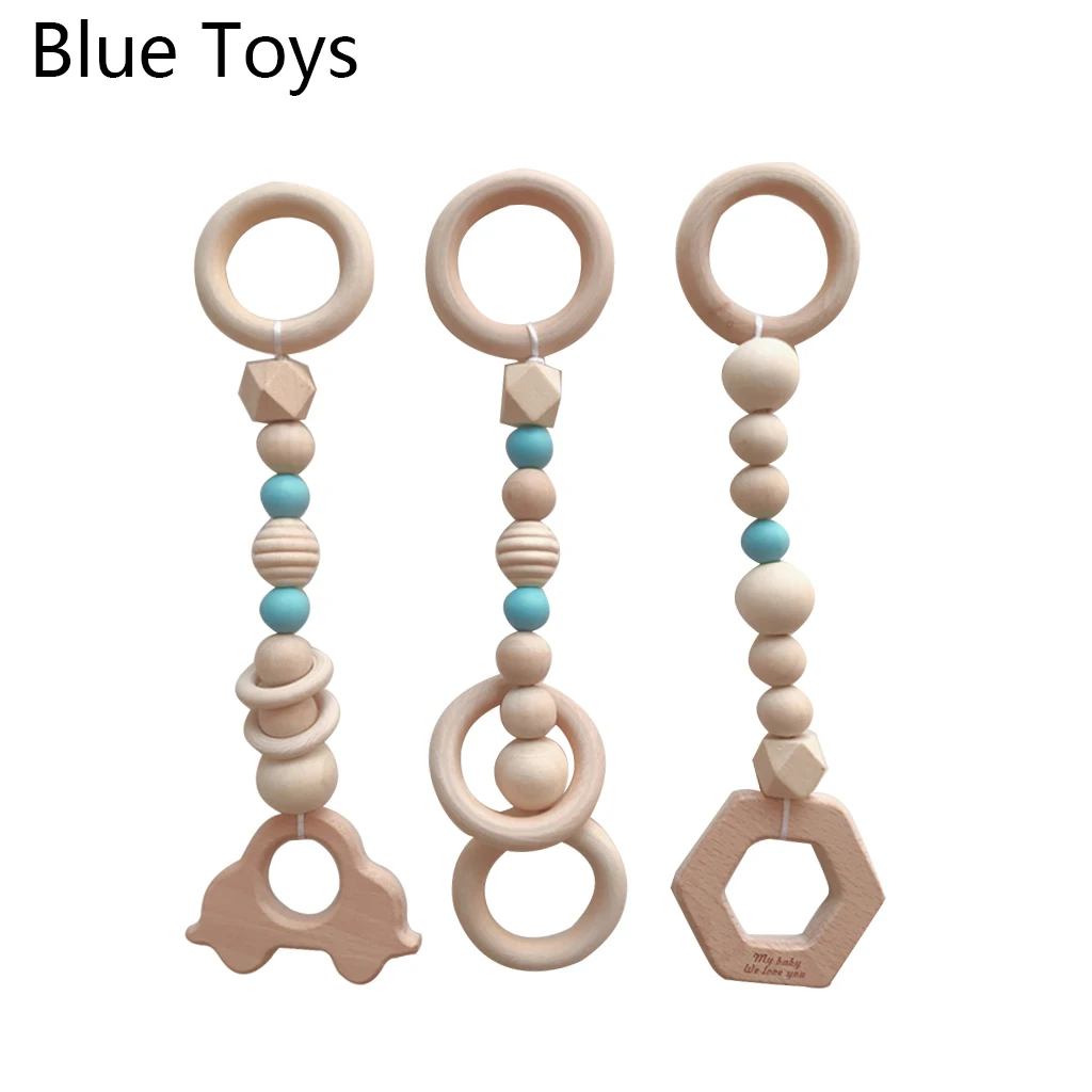 B-Blue Toys Скандинавский детский спортивный зал, детская сенсорная игрушка с кольцом, деревянная рама, детская комната, вешалка для одежды для малышей, подарок, декор для детской комнаты A10 - Цвет: B-Blue Toys
