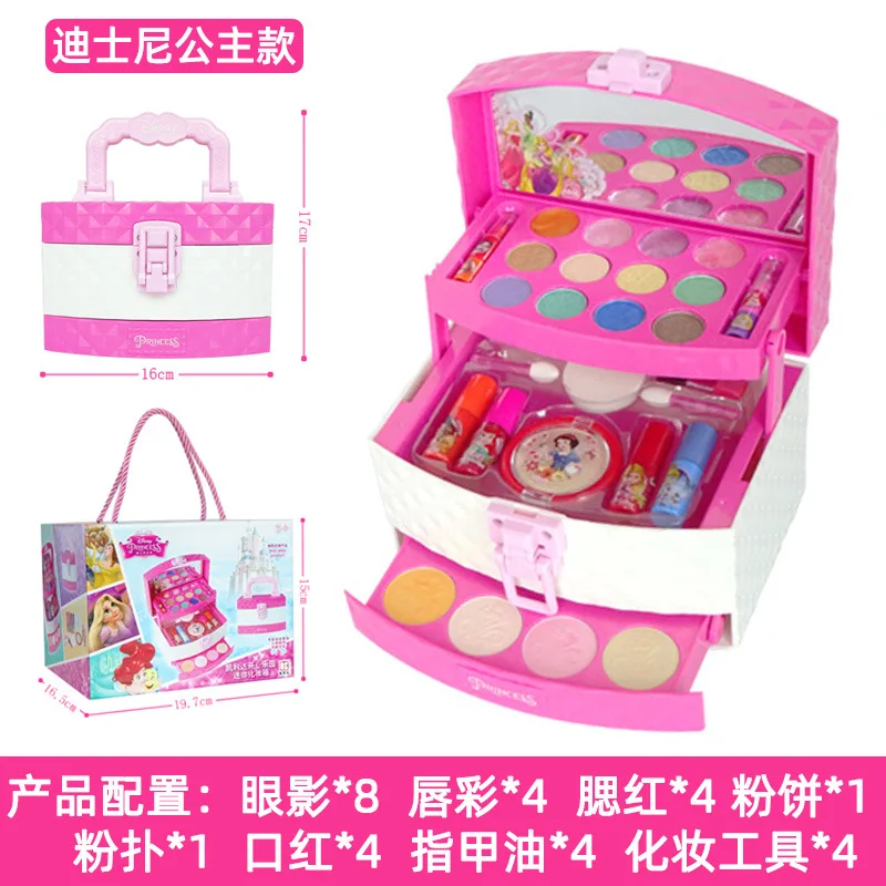 Disney girls frozen 2 elsa anna princess Makeup suitcase Toys set Cosmetic case snow White Makeup Box Set kids Toy Gift doll accessories makeup toy princess pretend toys cosmetics set nail art toys