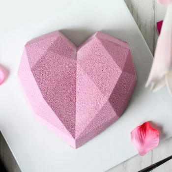 

3D Diamond Love Heart Shape Silicone Molds For Baking Sponge Chiffon Mousse Dessert Cake Molds Food Grade Handmade Gift