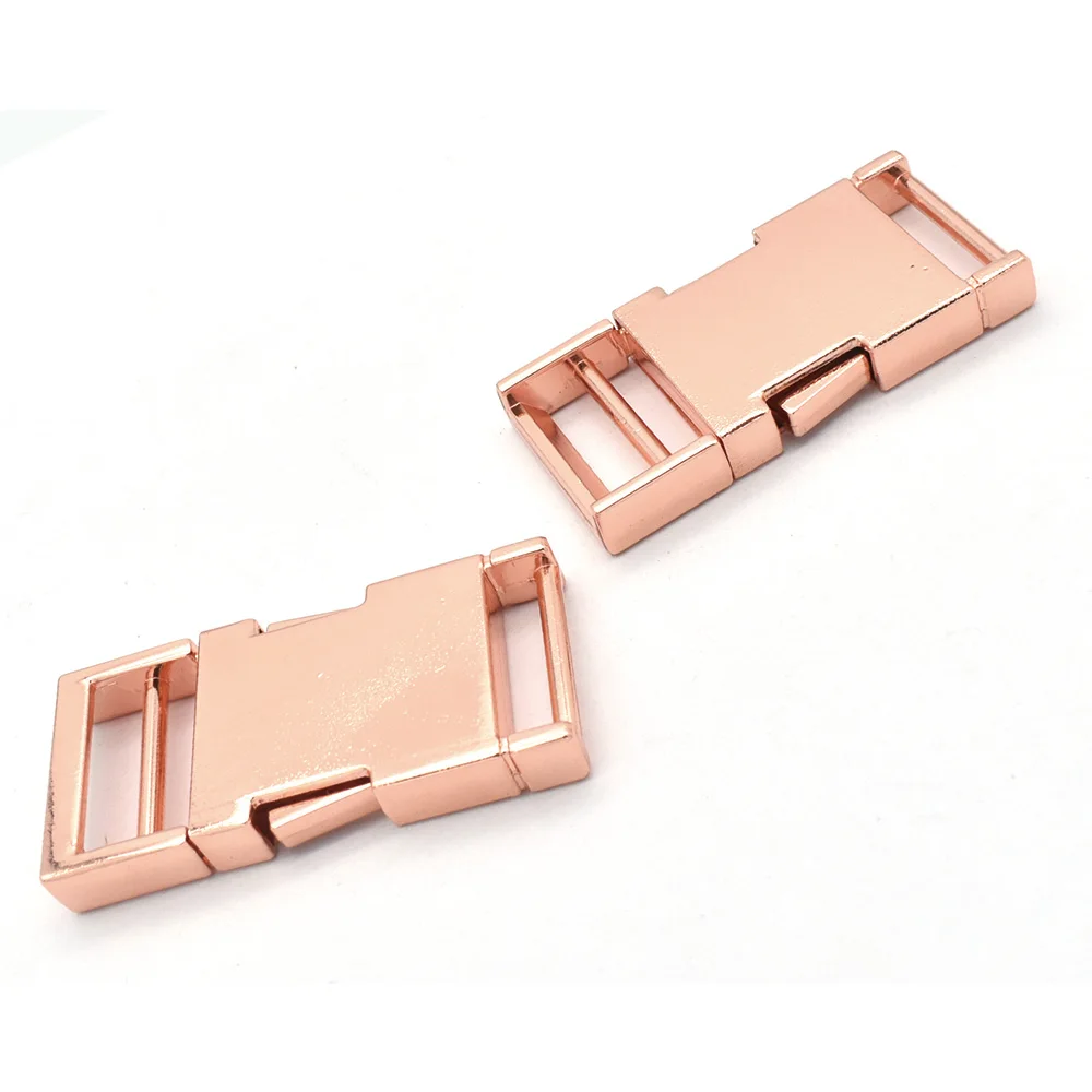 

20mm Rose Gold Adjuster Buckle Slide Release Buckle Strap Purse Making Buckles Hardware Backpack Webbing