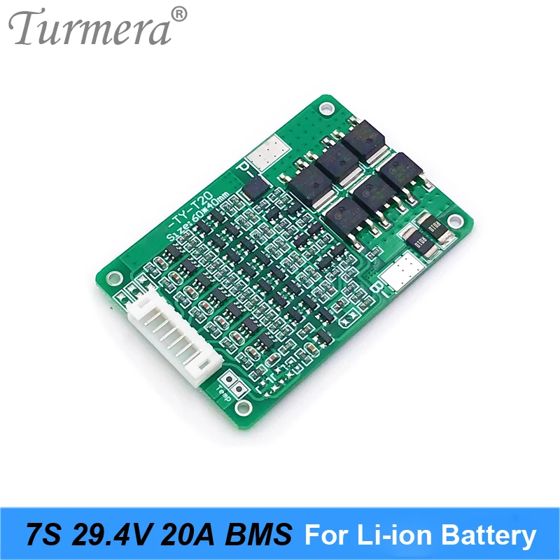 7S 24V 15A 18650 Lithium Battery Protection Board for 25.2V 29.4V E-bike E-scooter Battery BMS Suit a Power Wheels battery pack 05