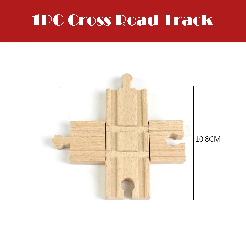 1pcs Wooden Track Parts Beech Wooden Train Track Racing Railway Train Toys Accessories fit for Brand Tracks for Children Gift 13