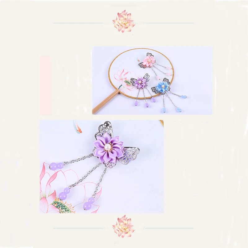 Мульти Стиль Девушки заколки Китайская традиционная принцесса кисточки заколки для волос в форме цветов и бабочек аксессуары для волос