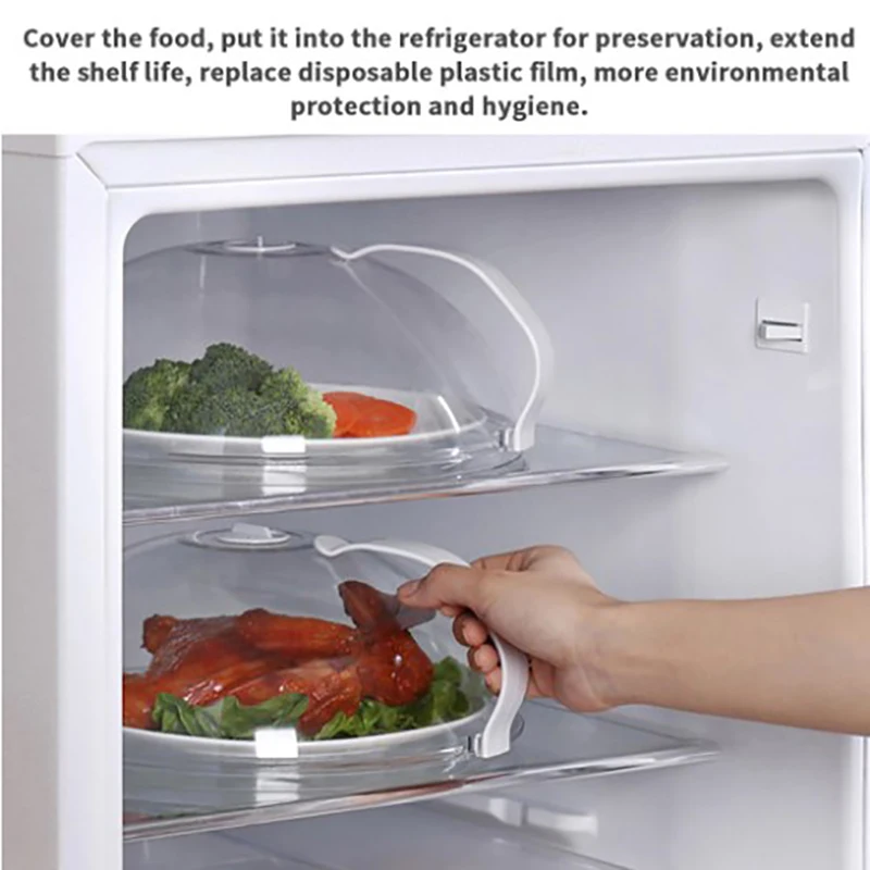 Microwave Oven Food Cover Transparent Anti Sputtering Cover Handle Reusable Airtight Food Covers Home Handle Heat Resistant Lid microwave splatter cover