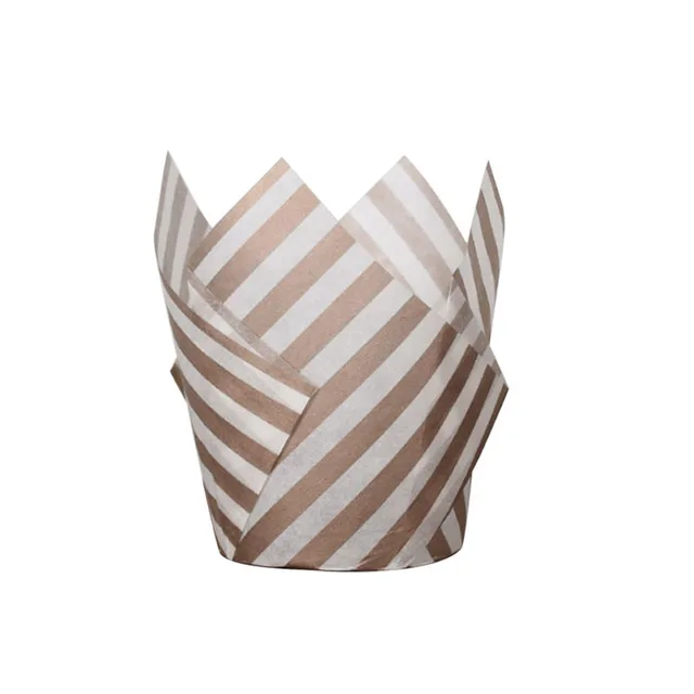 50pcs Newspaper Style Cupcake Liner Baking Cup For Wedding Party Caissettes Tulip Muffin Cupcake Paper Cup Oilproof Cake Wrapper B10