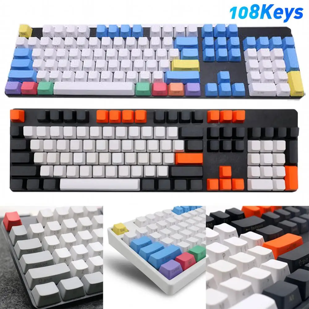 Chaves Pbt Duplo Cor Keycap Coluna Universal para Ikbc Cereja mx Kailh Outemu Teclado Mecânico 108 - Imagem 6