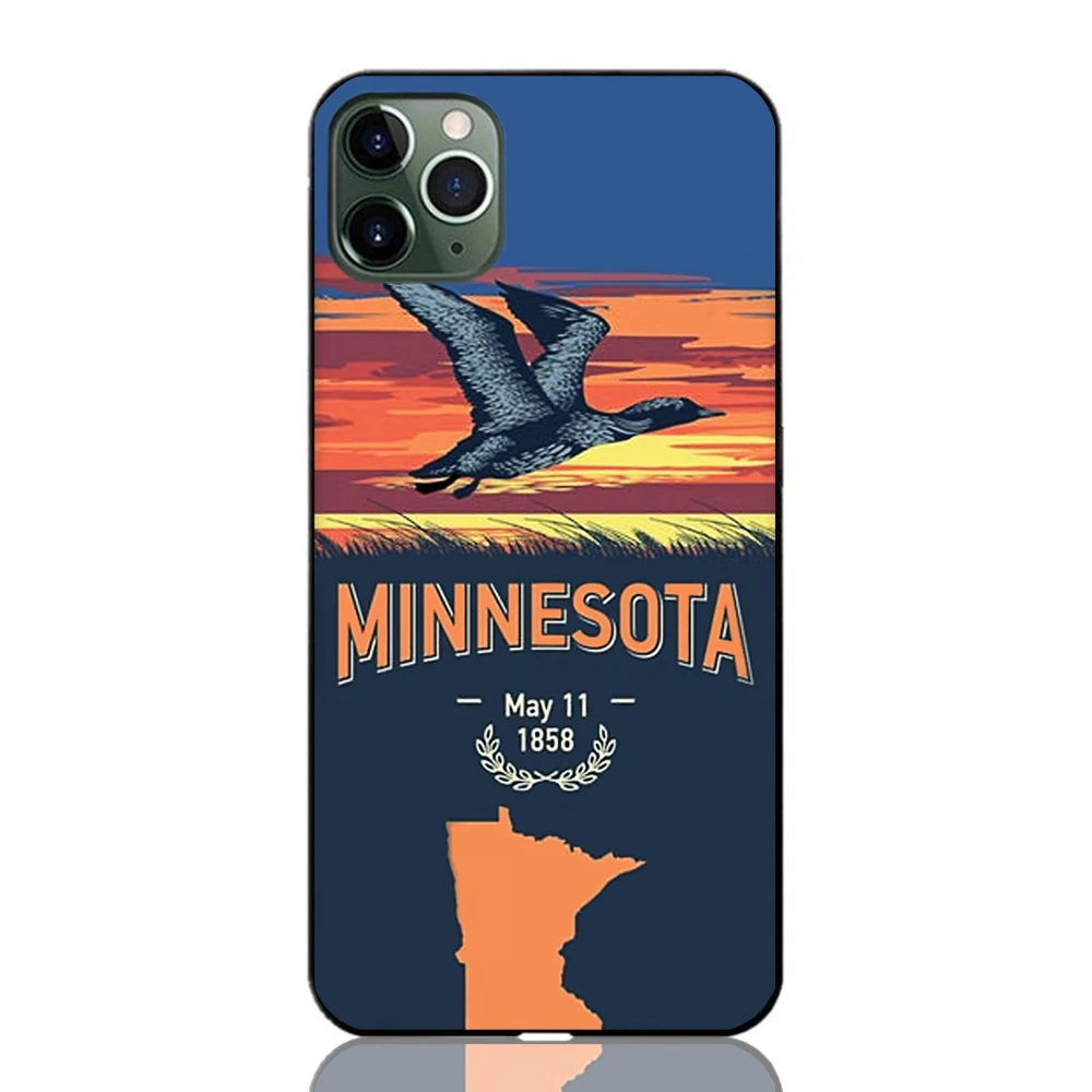 

Minnesota State phone case Black Soft Cover For iPhone 11 Pro Max 6 7 8plus 5 X XS XR XSMax For Samsung s10 s9 s8 plus s7 s6edge