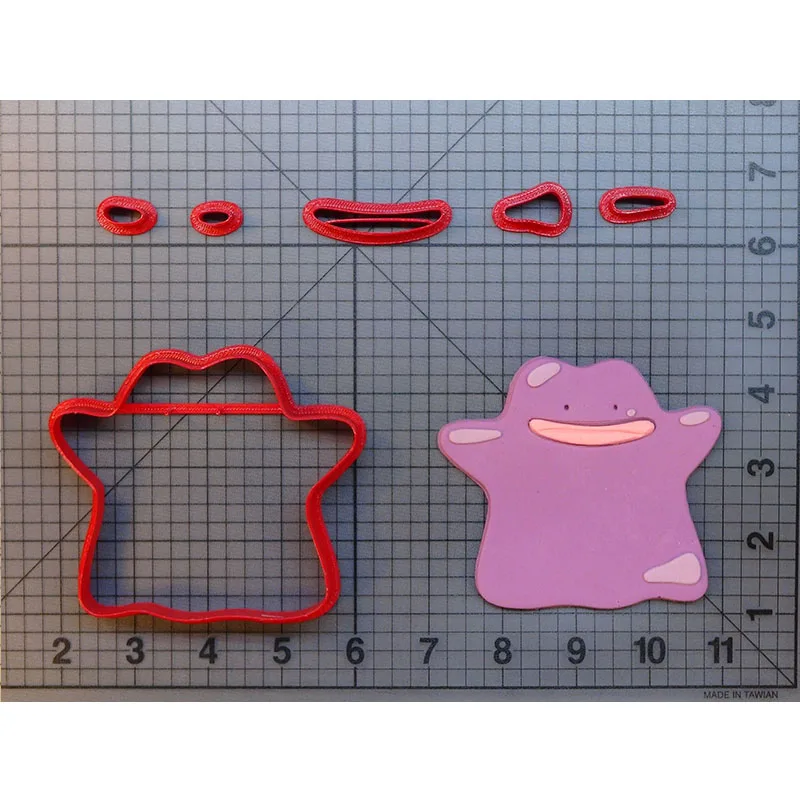 N8740 Ditto 3inch 3D Печатный PLA пластик Lets go Ash Пикачу спрайт Mew Ditto Squirtle Rowlet Jiggly Puff помадка украшение для печенья резак набор - Цвет: N8740 Ditto 3inch