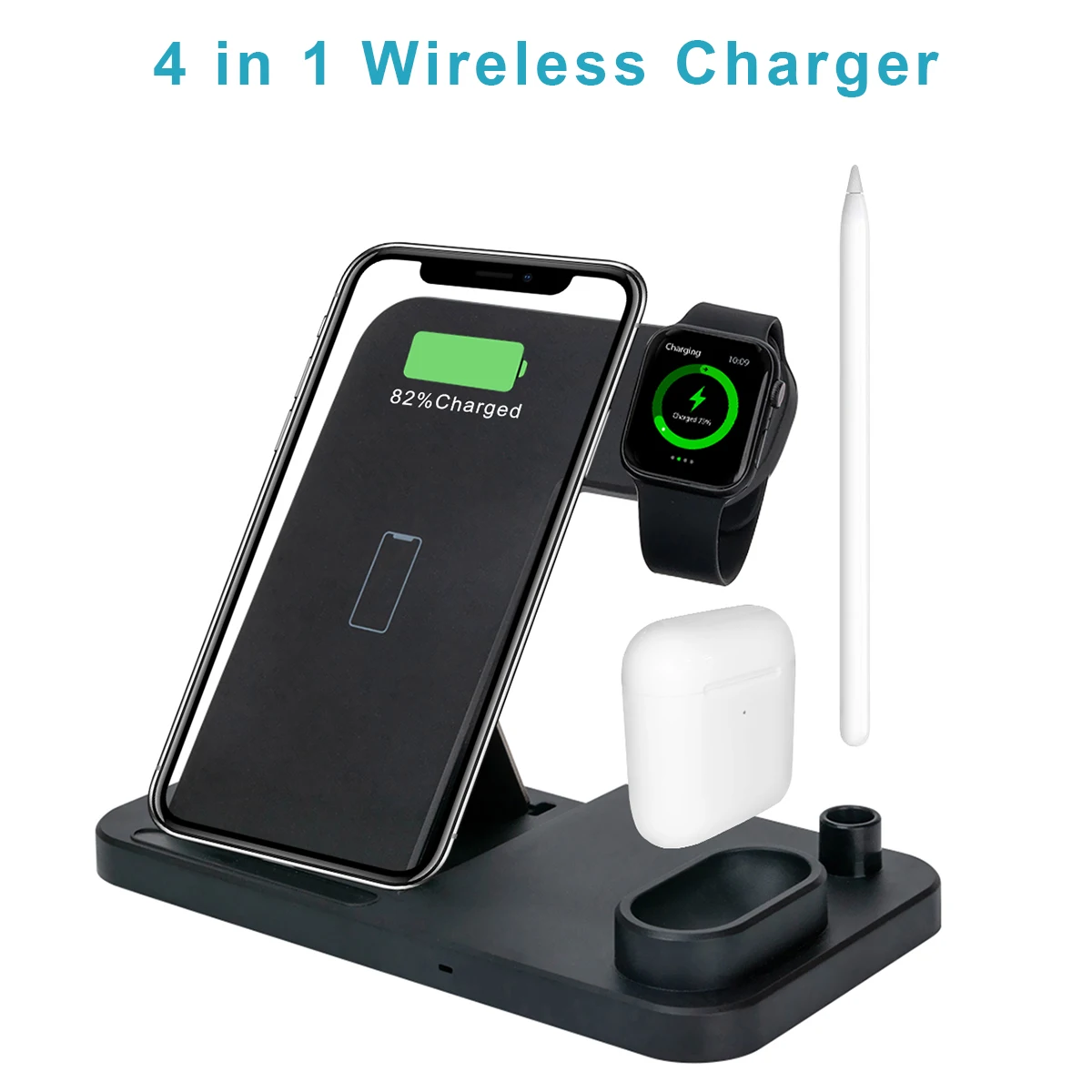 

4 in 1 Wireless Charger For iPhone X XS MAX XR 8 Fast Wireless Full load Charging Station for Airpods apple pencil iWatch 4 3 2