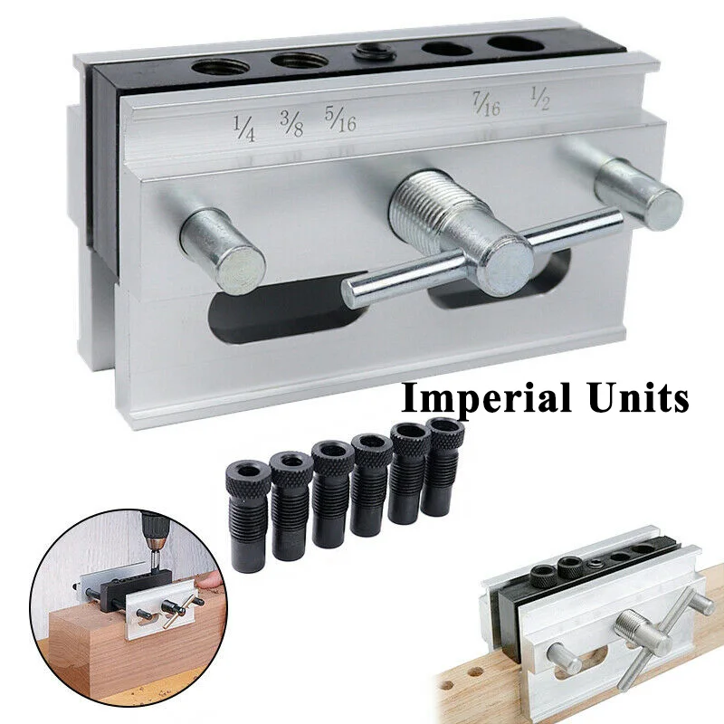 

Woodworking Self-Centering Doweling Jig Kit Drill Guide Set Hole Puncher Tools drill bushings adopt