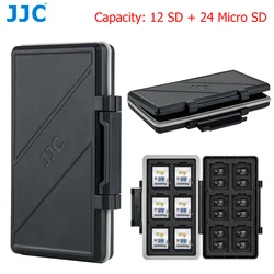 Funda para tarjeta de memoria de 36 ranuras, resistente al agua, antigolpes, para 24 tarjetas Micro SD SDXC TF y 12 tarjetas SD SDXC SDHC