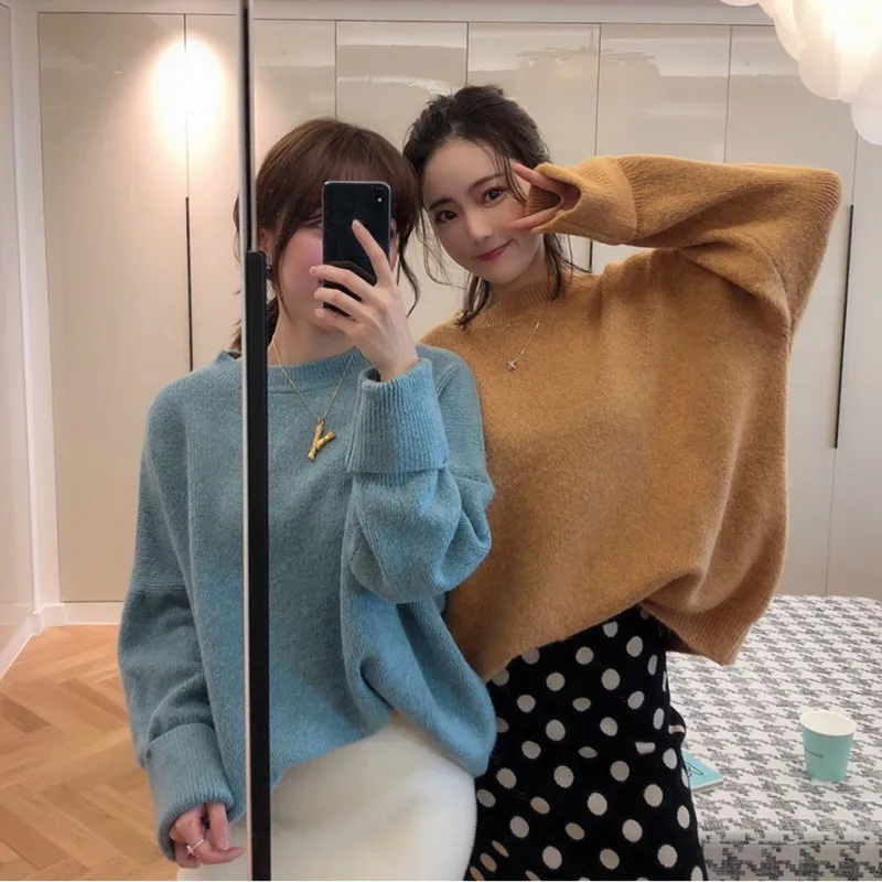 Taro Lavender Purple Sweater Female Lazy Loose