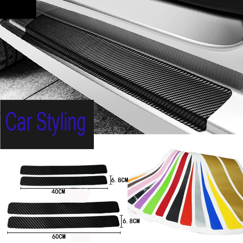 

Automobile Threshold Carbon Fibre Sticker Car Defence Scrape Bar Defence Kick and paste Cushion Threshold Bar Protective Film