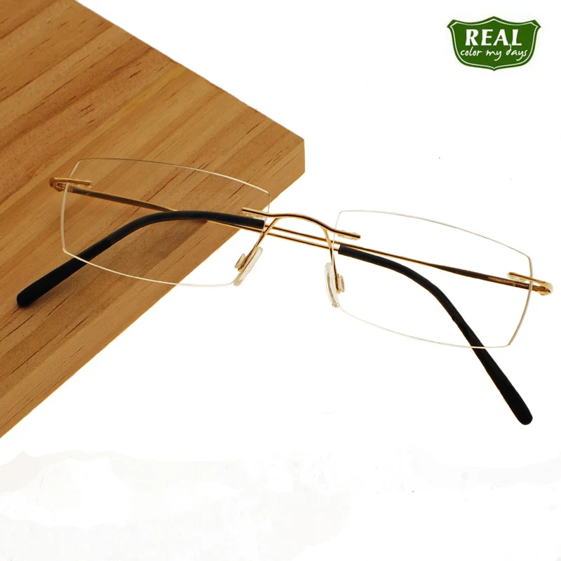 

Flexible Titanium Eyeglasses Frame Rimless Optical Frames Myopia Unisex Prescription Spectacle Glasses
