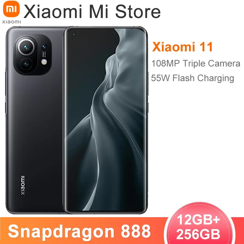 Chinese Version Xiaomi Mi 11 12GB RAM 256GB ROM Smartphone Snapdragon 888 Octa Core 108MP Rear Camera 55W Fast Charge 4600mAh|Cellphones| - AliExpress