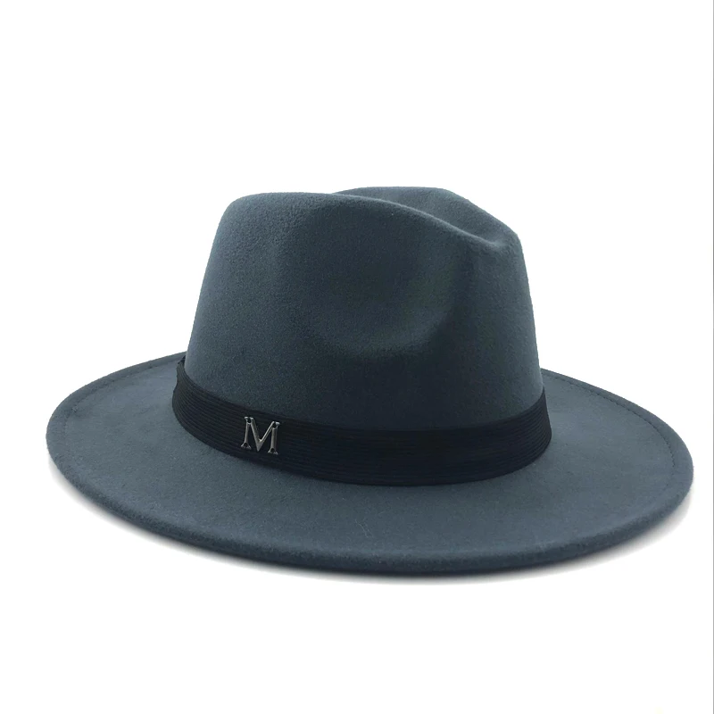 fedora hats for sale simple Wide Brim Autumn Female Fashion Top Jazz Cap Winter Fashion Wool Fedora Hat For Women Chapeau Femme Black Hats For Men fedora hats for big heads