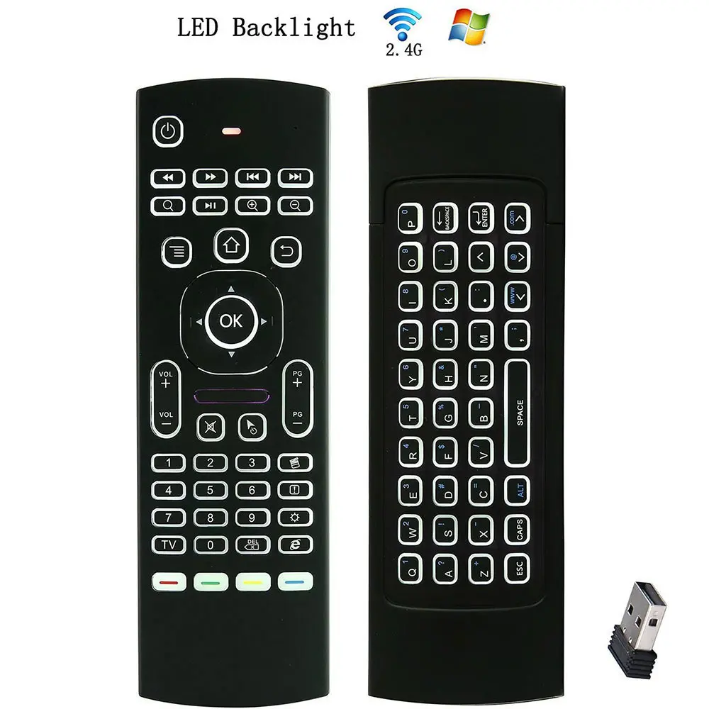 

Newly Wireless Backlit Air Mouse Remote Keyboard 2.4G Infrared Learning For Xbox PC TV Android Box Smart TV HTPC Windows Mac 99