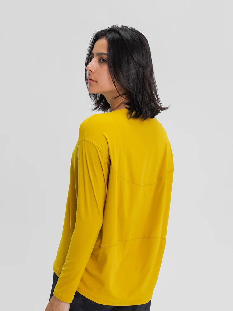 Nepoagym HEART Long Sleeve Workout Tops Women Silky Loose Fit Yoga Top Brushed Material Sports Shirt Ladies Workout Tops