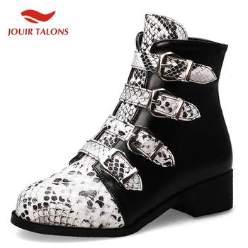 

JOUIR TALONS 2020 New Fashion Hot Sale big Size 32-43 Shoes Woman Boots Female Chunky Heels Zip Up Ankle Boots Women Shoes