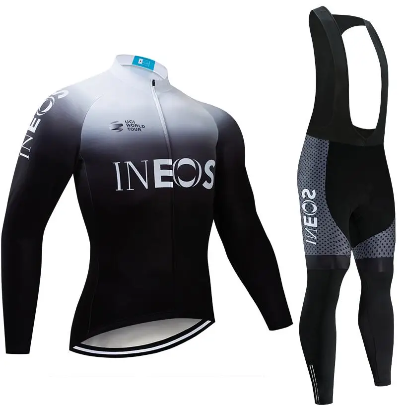 Белая команда INEOS велосипедная майка 20D велосипедные штаны Ropa Ciclismo мужские зимние термо флис pro трикотаж для велосипедистов одежда - Цвет: Серый
